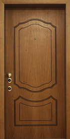 Входна врата А6 - метална блиндирана врата облечена с естествен фурнир